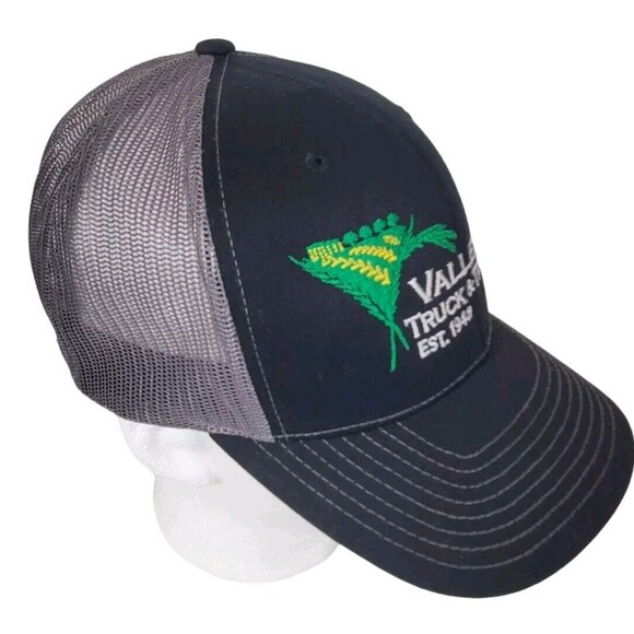 Trucker Hat Cap Mesh Snapback Valley Truck & Tractor Co Black Logo Ag Fishing - Picture 3 of 14